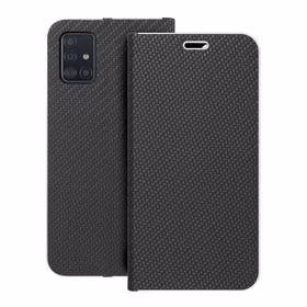 Dėklas telefonui LUNA Book Carbon SAMSUNG A51 juodas