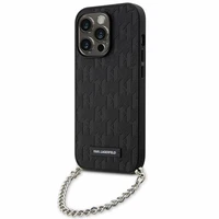 Karl Lagerfeld KLHCP14LSACKLHPK iPhone 14 Pro 6.1" juodas/juodas hardcase Saffiano Monograma Grandinė