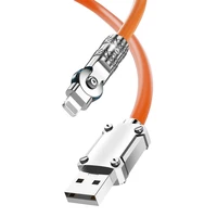 Dudao L24AL USB-A - Lightning kampinis kabelis su 180° pasukimu 30W 1m - oranžinis