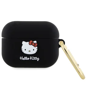 Hello Kitty Silikoninis 3D Kitty Head dėklas AirPods Pro - juodas