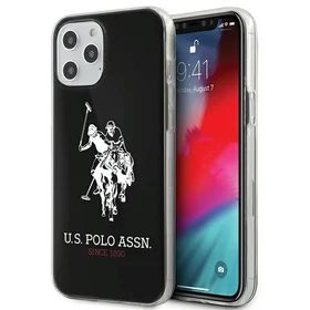US Polo blizgus didelio logotipo dėklas telefonui iPhone 12 / 12 Pro 6.1" - juoda