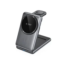 QI15W-A42 3in1 indukcinis įkroviklis su MagSafe Apple įrenginiams - pilkas