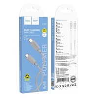 Kabelis USB-C į USB-C Hoco 3A 60W 1 m X107 pilkas