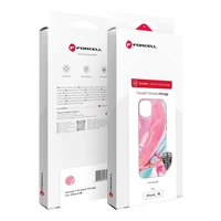 FORCELL F-PROTECT Mirage karinio standarto dėklas, suderinamas su MagSafe, skirtas IPHONE 16 PRO, rožinis marmuras