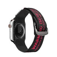Dux Ducis dirželis (lauko versija) Apple Watch Ultra dirželis, SE, 9, 8, 7, 6, 5, 4, 3, 2, 1 (49, 45, 44, 42 mm) nailoninė apyrankė juoda ir raudona