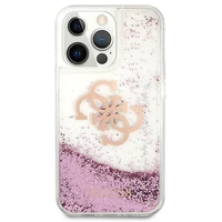 Guess GUHCP13XLG4GPI iPhone 13 Pro Max 6.7" rožinis/rožinis kietas dėklas 4G Didelis Skystas Glitter
