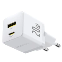 Baseus Palm 20W USB-C USB-A sieninis įkroviklis - baltas