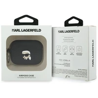 Karl Lagerfeld Silicone Karl Head 3D deklas AirPods Pro 3 - juodas