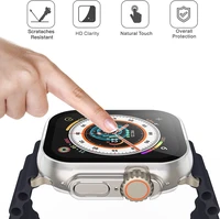 LCD apsauginis stikliukas/dėklas 360 degree cover Apple Watch 45mm skaidrus