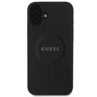 Dėklas telefonui Guess Saffiano Klasikinis Logotipas MagSafe iPhone 16 Plus - juodas