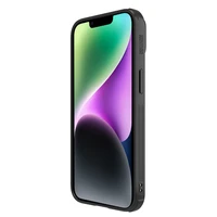 Nillkin Synthetic Fiber S dėklas iPhone 14 Plus su kameros dangteliu, juodas