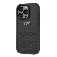 Audi Sintetinės odos iPhone 16 Pro 6.3" juodas/juodas kietas dėklas AU-TPUPCIP16P-GT/D2-BK