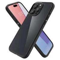 Spigen Ultra Hybrid dėklas telefonui iPhone 15 Pro Max - Skaidrus juodas
