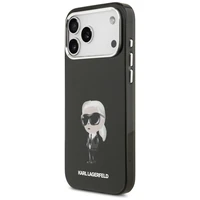 Karl Lagerfeld IML akvarelės Karl ir logotipo magnetinis dėklas telefonui iPhone 17 Pro Max - juodas