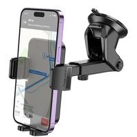 HOCO automobilinis laikiklis telefonui priekinio stiklo ir centrinės konsolės H37 juodas