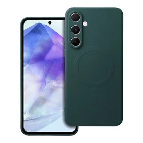 SILICONE MAG COVER dėklas telefonui suderinamas su Magnetiniu SAMSUNG A55 tamsiai žalia