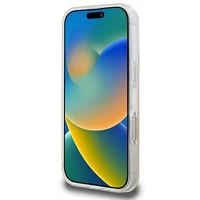 DKNY Kartojamas tekstūros raštas ir juosta magnetinis iPhone 16 Pro dėklas - rožinis