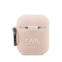 Karl Lagerfeld KLA2RUNCHP AirPods 1/2 dėklas rožinis/rožinis silikoninis Choupette galva 3D