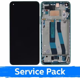 LCD ekranas suderinamas su Xiaomi Mi 11 Lite 4G (Lite 5G / Lite 5G NE) su rėmeliu / Mint Green / (Service Pack)
