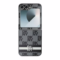 DKNY Checkered Pattern Printed Stripes Dėklas telefonui Samsung Galaxy Z Flip 6 - juodas