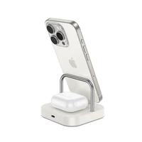 Belaidis įkroviklis Hoco 3in1 3A 5W, suderinamas su Apple Watch CQ16A, balta spalva