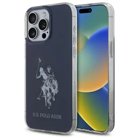 US Polo USHCP15XTPUHRBV iPhone 15 Pro Max 6.7" mėlyna/mėlyna Blizgus Didelis Logotipas
