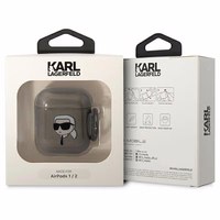 Karl Lagerfeld KLA2HNIKTCK AirPods 1/2 dėklas juodas/juodas Karl`s Head