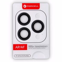 Forcell Premium grūdintas kameros objektyvo stiklas – iPhone 16 Pro / 16 Pro Max juodos titano spalvos