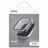 Uniq Voute dėklas su grūdintu stiklu Apple Watch 10 42 mm - sidabrinis