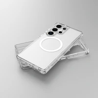 AmazingThing Minimal Mag dėklas su magnetiniu žiedu Samsung Galaxy S25 - skaidrus