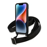 Karl Lagerfeld Monograma Plokštelės Logotipas Dirželis Dėklas telefonui iPhone 14 / 15 / 13 6.1" - juoda