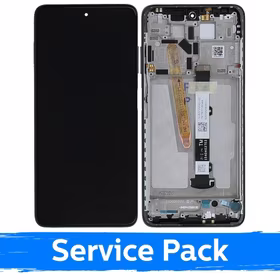 Ekranas skirtas Xiaomi Poco X3 Pro (X3) su rėmeliu / Black / (Service Pack)