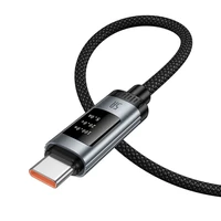 Kabelis USB A į USB C Hoco PD 6A 240W 1,2 m U148 su skaitmenine indikacija - juodas