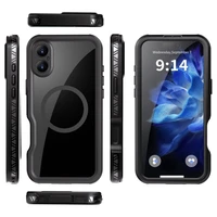 Atsparus vandeniui dėklas SHELLBOX GT suderinamas su MagSafe IPHONE 16 Plus juodas