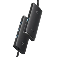 Baseus Lite Series HUB 4 prievadų (USB-A į 4xUSB-A 3.0) 0.25m juodas (WKQX030001)