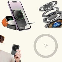 Dudao A11 Max 15W 3 viename indukcinė įkrovimo stotelė, suderinama su MagSafe - pilka