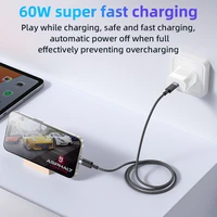 Yesido Kabelis CA160 pintas - Type C į Type C - PD 60W 1,2 metro juodas