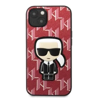 Karl Lagerfeld KLHCP13MPMNIKPI iPhone 13 6.1" kietas dėklas raudonas/raudonas Monograma Ikonik Pleistras