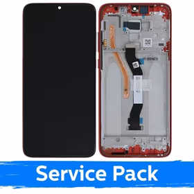 Ekranas skirtas Xiaomi Redmi Note 8 Pro su rėmeliu / Coral Orange / (Service Pack)