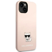 Karl Lagerfeld KLHCP14MSLCTPI iPhone 14 Plus 6.7 "kietas dėklas šviesiai rožinis / šviesiai rožinis Silikoninis Choupette Kūnas