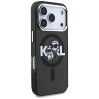 KARL LAGERFELD dėklas telefonui IPHONE 17 Pro, suderinamas su magnetiniu MagSafe (KLHMP17LHGKCGKBK, IML Glitter k&C Sketch Logo) juodas