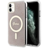 Guess GUHMN61H4STP iPhone 11 6.1" rožinis/rožinis kietas dėklas 4G MagSafe