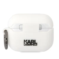 Karl Lagerfeld KLAPRUNCHH AirPods Pro dėklas baltas/baltas Silikoninis Choupette Head 3D