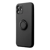 SILIKONINIS ŽIEDAS dėklas telefonui XIAOMI Redmi Note 14 4G (GLOBAL - 164,84mm x 78,15mm x 8,16mm) juodas