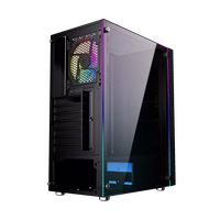 Gembird Fornax 2500 ARGB Gaming ATX kompiuterio dėklas, Midi Tower, apšvietimas, juodas