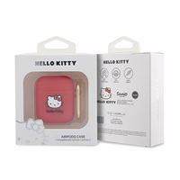 Hello Kitty Silikoninis 3D Kitty galvos dėklas AirPods 1/2 - Fuksija