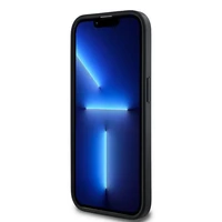 DKNY Odinis langeliais raštuotas magnetinis dėklas iPhone 14 Pro Max - juodas