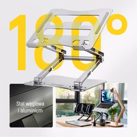 Wozinsky WRS-CPY75DSS aliuminis nešiojamojo kompiuterio ir planšetės stovas + nemokamas išmaniojo telefono stovas - sidabrinis