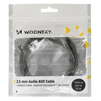 Wozinsky AUX kabelis su 90° jungtimi (male-male) mini jack 3m juodas