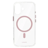 Liavec Blizgus Magnetinis Skaidrus dėklas telefonui Iphone 16 rožinė